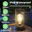 Solar Lanterns Outdoor Waterproof Lights Garden Decorations, Black Metal Lantern Decor,Solar Powered LED Lamp for Patio Tabletop Porch Deck Yard (8.2(1pcs))