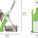 Starfrit Pump'n'Slice - Vertical Mandoline, Food Chopper, Slicer - Precision Adjustable Slicing, Julienne, Dicing - Safe Enclosed Blades, Fold for Storage - High Efficiency Spring Pump - Cleaning Tool