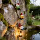 Garden Gnomes Hanging Solar Lights, 3-Pack Climbing Rope Gnome Statues with LED Lantern, Outdoor Decor for Yard Patio Door Tree Fence Wall, Housewarming Gifts for Women Mom Grandma