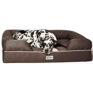 PetFusion Ultimate Dog Bed, Orthopedic Memory Foam, Multiple Sizes/Colors, Medium Firmness Pillow, Waterproof Liner, YKK Zippers, Breathable 35% Cotton Cover,Brown, X-Large (44x34")