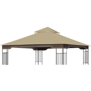 Replacement Gazebo Canopy, 10 x 12 FT Durable Outdoor Roof Cover Fits Regency II Patio Gazebo L-GZ798PST, A101004104, A101004105 (Khaki)