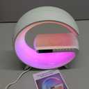 2026 New Smart Table Lamp with 4-In-1 Wireless Charger, Bluetooth Speaker, Alarm Clock, Night Light, App Control, for Bedroom, Office, Home Decor (White)