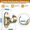 No Drilling Curtain Rod Brackets, Self Adhesive Curtain Holders, Adjustable Stick on Wall Curtain Rod Hooks Hanging for Bathroom Kitchen Home (16 Pack) (Retro Color)