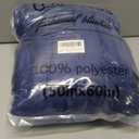 FINENESS Couch Lightweight Warm Throw Blanket Navy Blue 50" x 60",Travel Blanket Cozy Plush Fuzzy Plaid Striped Blankets for Sofa