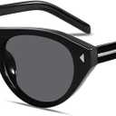 TYA Retro Oval Sunglasses for Women Men Trendy Narrow Shades Vintage Cat Eye UV400 Protection Sunnies