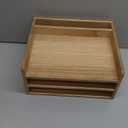 3 Tier Desktop Letter Tray for Office Desk Organizer and Accessories - Wood File Folder Holder for Paper Document Organizer Mail Sorter Workspace Counter Storage Book Shelf Light WJJ3K-LT