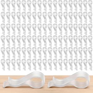 Honeydak Clear 100 Pcs Pant Clips Plastic Hanger Clips for Pants, Clothes Pin Fabric Garment Shirt Folding Scarf Hanger Trousers Secured Strut Dress Pack