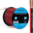 ADILSWIL Speaker Wire Cable 12 Gauge 100FT 12/ 2 AWG CCA Red Black Wire 2 Conductor Bonded Zip Low Voltage Wire DC 12V/ 24V Stereo Audio Light Car Wire CL2 Electrical Wire for Hookup and Extension