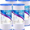 PUREPLUS 20 Micron 10" x 4.5" Whole House Pleated Sediment Filter,4 Pack