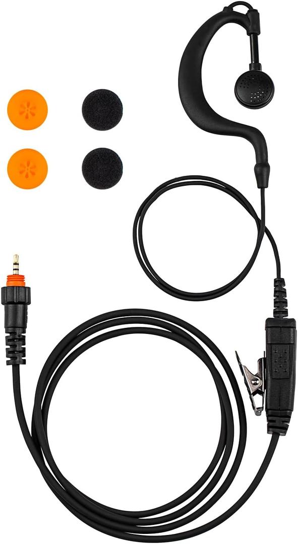 CLP1010 Earpiece Compatible with M0torola CLP1040 Walkie Talkie 2 Way Radio with G Shape Single Wire Earpiece and Mic PTT(1 Pack)