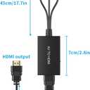 Tengchi RCA to HDMI Converter, Composite to HDMI Adapter Support 1080P PAL/NTSC Compatible with PS one, PS2, PS3, STB, Xbox, VHS, VCR, Blue-Ray DVD Players
