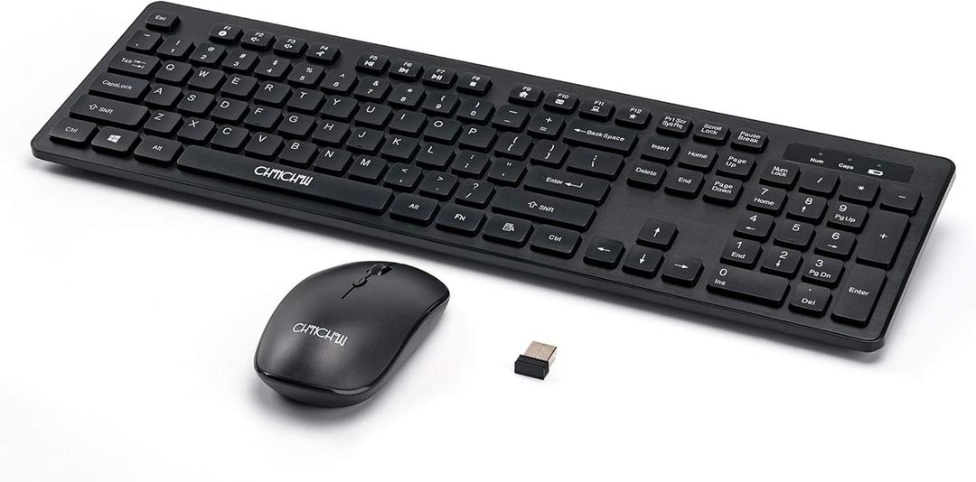 Wireless Mouse and Keyboard Combo,CHONCHOW 2.4Ghz USB Computer Wireless Keyboard and 1600 DPI Adjustable Mouse for PC Mac Laptop Desktop