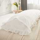 Boho White Body Pillowcase 20x54in - Ruffled Fringe Decor Sham