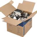 Bankers Box Medium Prime Moving Box 8 Pack, Reinforced Handles, Tape-Free Assembly, Attached Lid, 18-in x 15-in x 14-in (0062806)