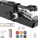 Handheld Sewing Machine, Portable & Cordless Mini Sewing Machine for Beginners - Electric Fast Stitching, DIY Fabric Clothes Repair Kit, Home Travel Mending Machine with Accessories (Black)