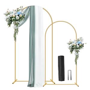 Metal Arch Backdrop Stand 7.2FT+6FT Wedding Arch Backdrop Stand Set of 2 Gold Arch Backdrop Stand for Valentines Day Party Wedding Ceremony Baby Shower Birthday Floral Balloon Decration