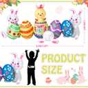 Shappy 7.2 ft Long Easter Inflatable Bunny Outdoor Decorations with Egg Chick Lighted Easter Bunny Blow up Yard Decorations, Built-in LED Lights for Outdoor Holiday Yard Garden Lawn Party