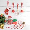 12 Pack Christmas Garland Hangers & Hooks - Reusable Silicone Adhesive Straps for Mantle, Fireplace, Stairways Decoration | Stretchable Wreath Ties & Stocking Holder (Red)