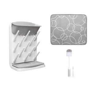 Ubbi Set Bottle Drying Rack, Bottle Brush, Microfiber Drying mats