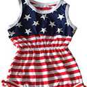 Qin.Orianna 4th of July Toddler Baby Girl American Flag Tassel Romper with Headband