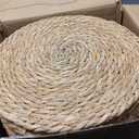 60 Pack 12IN Round Woven Placemats, Natural Bulrush Boho Farmhouse Mats