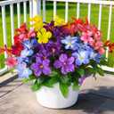 Homsunny Artificial Flowers for Outdoor, Fake Silk Flowers UV Resistant, Realistic Faux Plants Flowers for Front Door Porch Planter Patio Yard Garden Spring Decor