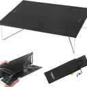 TREKOLOGY Compact Mini Camping Table  Portable, Ultralight, Folding Design  Small, Lightweight Surface for Hiking, Backpacking, Beach, or Nightstand Use  Collapsible Outdoor Gear (Black)