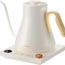 INTASTING Electric Kettle, Gooseneck Electric Kettle, 1 Precise Temperature Control, Stainless Steel Interior, Quick Heating for Pour Over Coffee, Tea & Boiling Water, 0.9L (Cream)