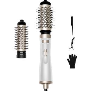 3 in 1 Rotating Hair Dryer Brush, Auto Rotating Blow Dryer Brush Spinning with 2 Brushes (2" & 1.5"), Negative Ionic Brush Blow Dryer, Round Brush Blow Dryer Volumize Curling 100-120V