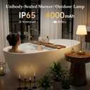 IP65 Waterproof Shower Lamp for Bathroom, Cordless Lamp Rechargeable Battery Operated, 3-Colors Dimmable Wireless Touch Lamp for Bathtub, Shower Light, Bath Light and Relaxing Routines, 1 Pack