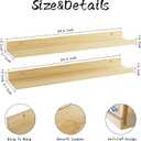 24 Inch Bamboo Floating Shelves - Picture Ledge Shelf with Lip Set of 2, Hanging Bamboo Wall Shelf for Storage, Natural Wood Floating Shelves for Living Room, Bedroom, Kitchen