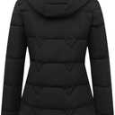 Women's Winter Coat Waterproof Long Insulated Parka with Detachable Hood (Black, XL)