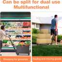 2 in 1 Folding Hand Truck Dolly Cart with Basket Collapsible Portable Hand Truck 330LBS Capacity, Telescoping Handle, Heavy Duty Dolly Cart Lightweight & Compact for Easy Transport & Storage, Black