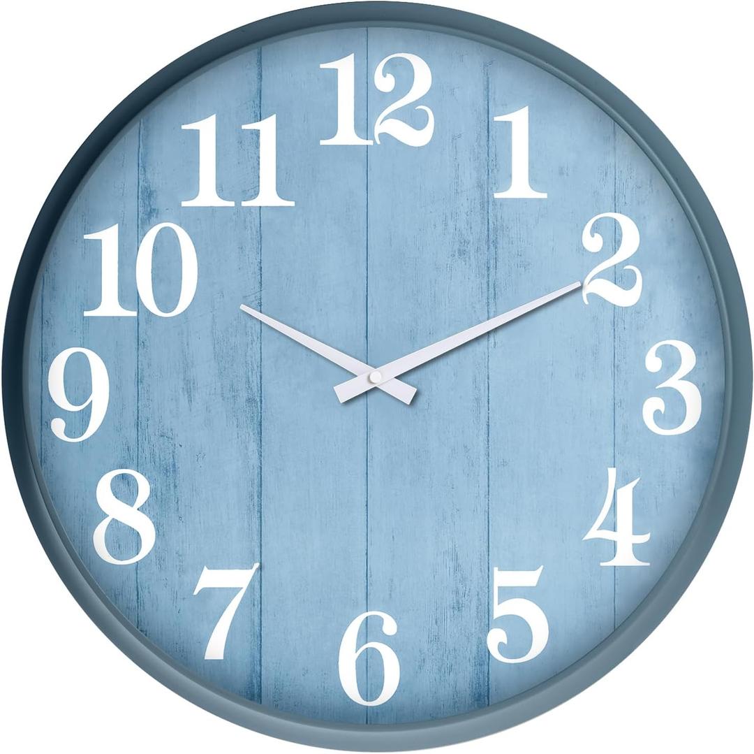 TOOCAT Large Outdoor Indoor Clock, 18-inch Waterproof Wall Clock, Battery Operated for Swimming Pools, Gardens, Warehouses, Courtyards, Living Rooms, Workshops and Offices