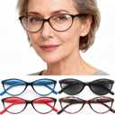 HEEYYOK 2.50 Reading Glasses Women Cat Eye Womens Readers Colorful Cheaters Glasses For Women Small Face Ladies Sunreaders 5-Pack