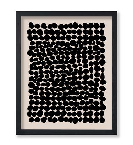 Poster Master Modern Abstract Poster - Black Pebbles Print - Abstract Circles & Mid Century Modern Art - Illustration & Minimal Art - Living Room or Office Decor - 8x10 UNFRAMED