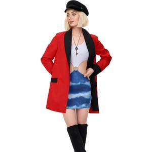 Women Costume Pretty Lady Dress Crop Top Mini Skirt Jacket Hat Outfit for Halloween Movie Cosplay (S)