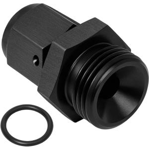 6AN Female Flare Swivel to 8AN ORB Male, Straight Fuel Rail Fitting Adapter, Aluminum Black 6AN to 8AN Adapter, Include 8AN ORB Male O-ring