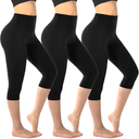 Walifrey Leggings for Women, High Waisted Buttery Soft Womens Leggings for Gym Yoga Workout (Capri 3 Packs Black 2XL)