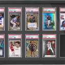 PSA Graded Card Display FramePSA Graded Display Case for Football,Baseball,Wall Mounted Trading Card Cisplay Frame,Card Cases for Sports Cards(10 Cards,Balck)