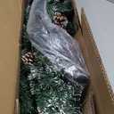6 ft. Unlit Snowy PVC Slim Artificial Christmas Tree w/Pine Cones