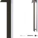 12 Inch Modern Floating House Numbers for Outside | Large Metal House Numbers for Outdoors | Black Coated Rust-Proof Home Address Numbers/Plaques | Metal Mailbox Numbers