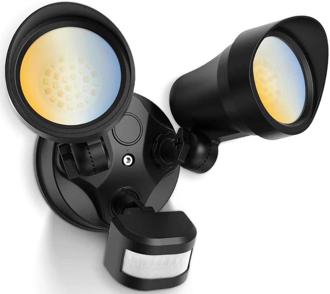 ALUSSO Motion Sensor Outdoor Lights, 30W 3500LM Flood Lights Outdoor, 3 Modes (Dusk to Dawn/Auto/On Time), 3CCT 3000K/4000K/6500K Waterproof Hardwired Security Light ETL Listed for Porch Garage, 1PC