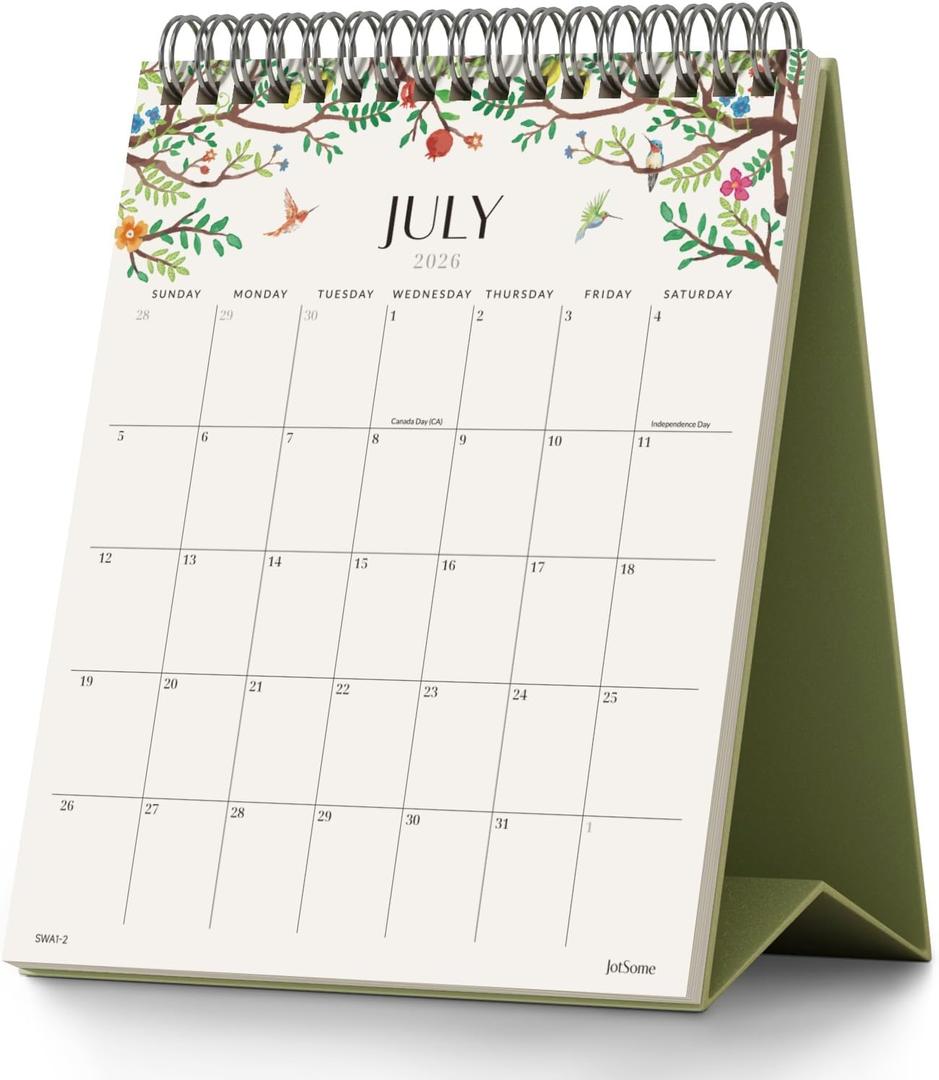 Jotsome Small Desk Calendar 2026-2027, 16 Months Standing Flip Calendar (6"x7.5") from March 2026 to June 2027, Double-Sided Design Aesthetic Desk Calendar with To Do List, Gift for the Holidays