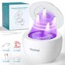 Ultrasonic Retainer Cleaner Machine, 45kHz Dental Cleaning Pod for Denture, Mouth Guard, Night Guard, Aligner, Braces, Toothbrush, 200ML Denture Cleaner with Digital Timer & 4 Modes, White