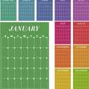 12 Pcs Colorful Undated Calendars 16'x 20' Large Erasable Wall Calendar 12 Month Dry Ease Reusable Planning Colorful Yearly Blank Planner for Office Home Educational Study Room Back to First Day