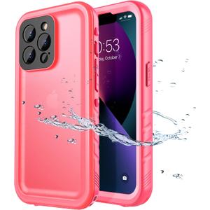 SPORTLINK for iPhone 13 Pro Waterproof Case - Full Body Shockproof Dustproof Phone Screen Protector Rugged Waterproof Case for iPhone 13 Pro 6.1 Inches Pink