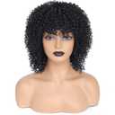 Black Braided Kinky Curly Synthetic Afro Short Wig for Women