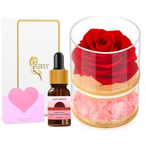 2 x Mother's Day Rose for Mom,Home Scent Rose Real Fragrance Rose Last,Eternal Flowers Rose Gifts for Women/Her/Mom/Wife Girlfriend,Perfect Decoration for Bedroom and Office. (Red)