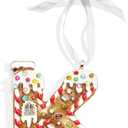 Christmas Letter Ornaments, Letter Ornaments for Xmas Tree,Hanging Christmas Ornament Gift for Mother Friends Sister Wife Grandma Women Men (-K, Gingerbread Man)